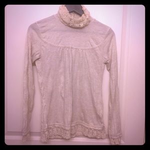 RPS Cream Turtle Neck with Lace Detail